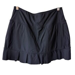 Soothfeel Womens Black Ruffle Athletic Skort Built-in Shorts Tennis Size Large